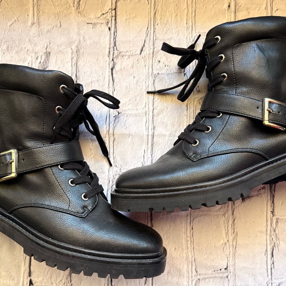 Kelly & Katie Black Combat Boots